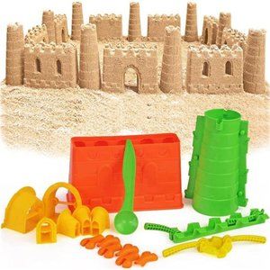 Beach Builder Create a Sand Castle Pro Building Split Mold Kit for Kids (18 Pcs)